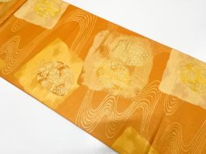 アンティーク　色紙に仕覆模様織り出し袋帯（着用可）